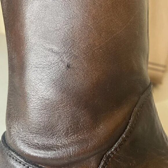 BED STU Manchester Distressed Tall Leather Riding Boots Teak Brown Size 6 - Picture 8 of 16